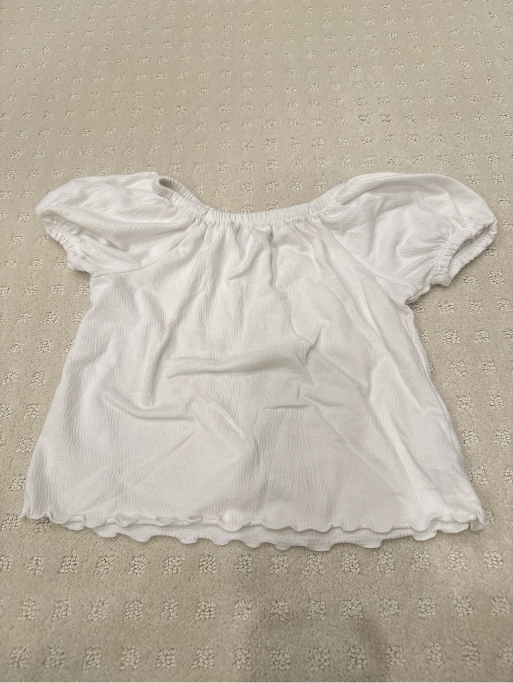 Cat & Jack Girls White Puff Sleeve Peasant Top Size 5T